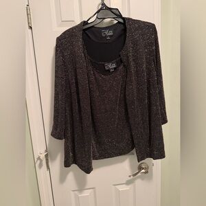 Evenings Black shimmering 2 piece set